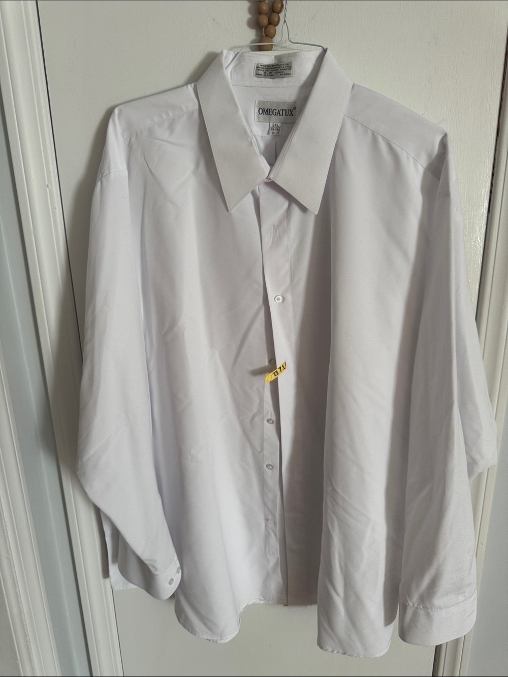 Omega White Men's Long-Sleeve Dress Shirt